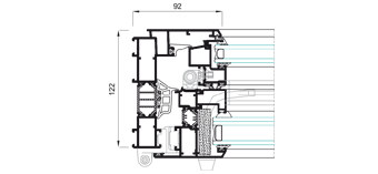 System Section Cor-Urban CC with thermal break system