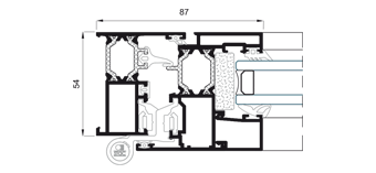 System Section Cor-3500 System with thermal break 