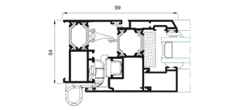 System Section Cor-3500 C16 System  with thermal break  