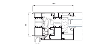 System Section Cor-60 CC16 system  with thermal break