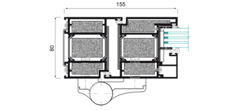 System Section Millenium FR Door System  with thermal break 